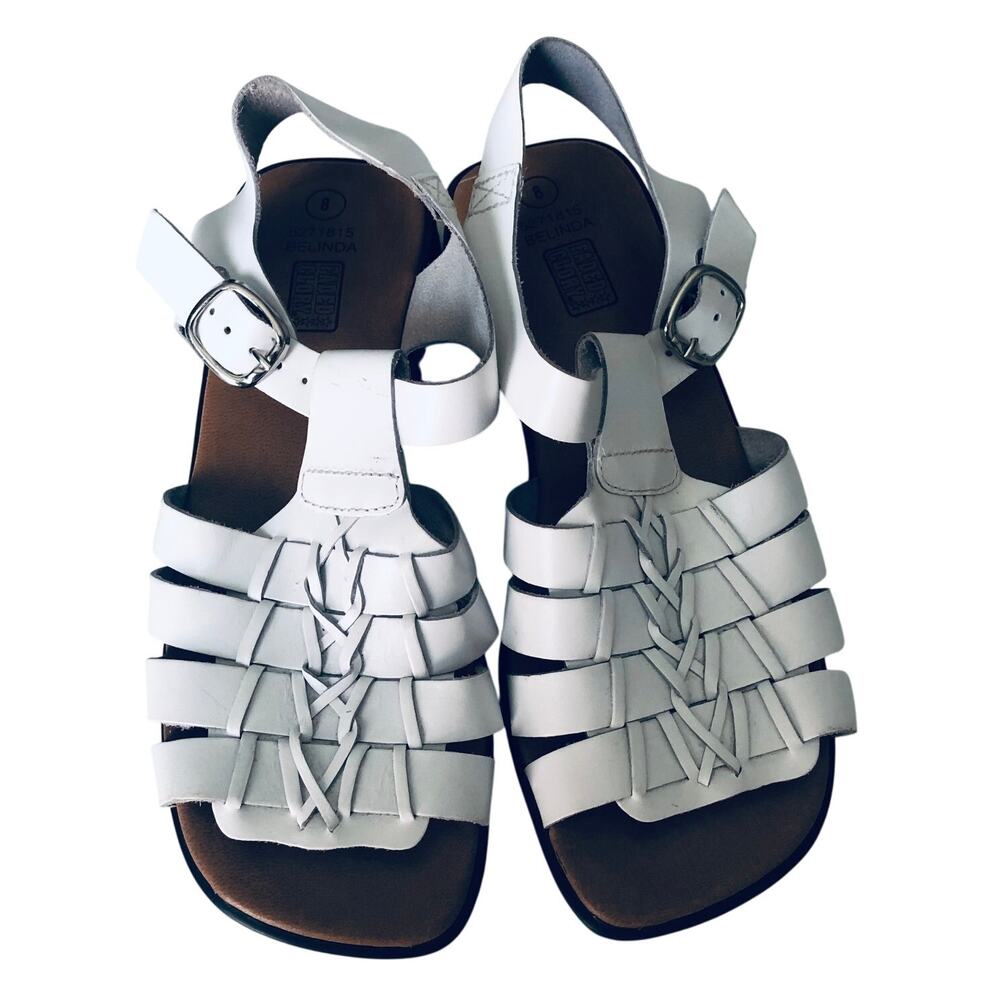 Faded Glory Y2K 90's Square Toe 'Belinda' SZ 8 Huarache Leather Sandal Fisherman